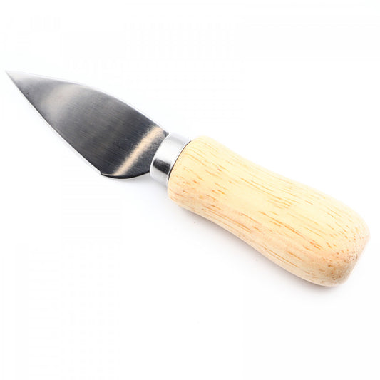 Cutit mic de bucatarie pentru taiat cascavalul, inox cu maner de lemn, 12.5 cm
