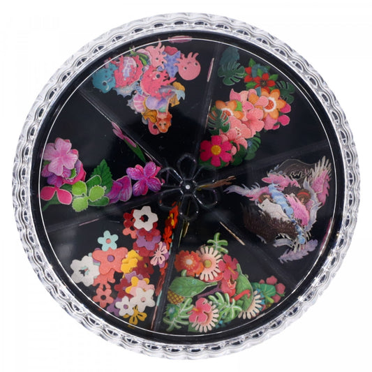 Decor oentru unghii, Flori din lemn, NO006, Multicolor
