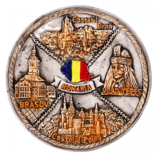 Decoratiune ceramica, Dracula, Castel Bran, 15 cm, Multicolor