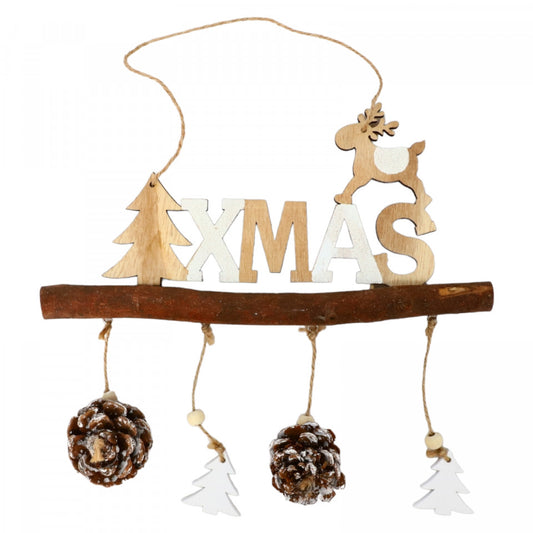 Decoratiune Craciun pentru usa, Xmas, Ren, NO432, 18 x 27 cm, Multicolor