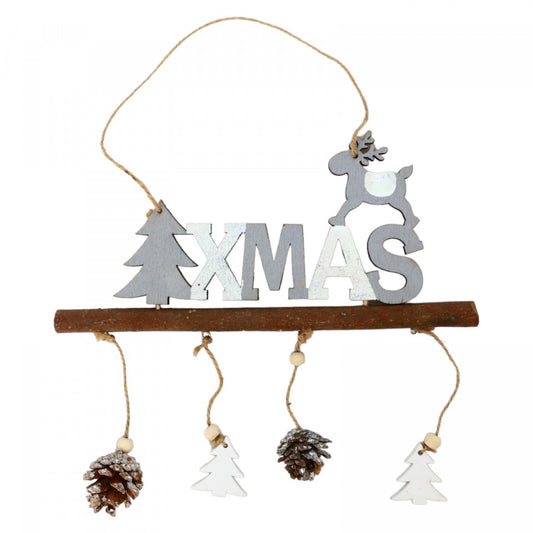 Decoratiune Craciun pentru usa, Xmas, Ren, NO434, 18 x 27 cm, Multicolor