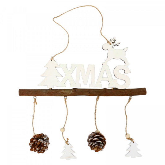 Decoratiune Craciun pentru usa, Xmas, Ren, NO435, 18 x 27 cm, Multicolor