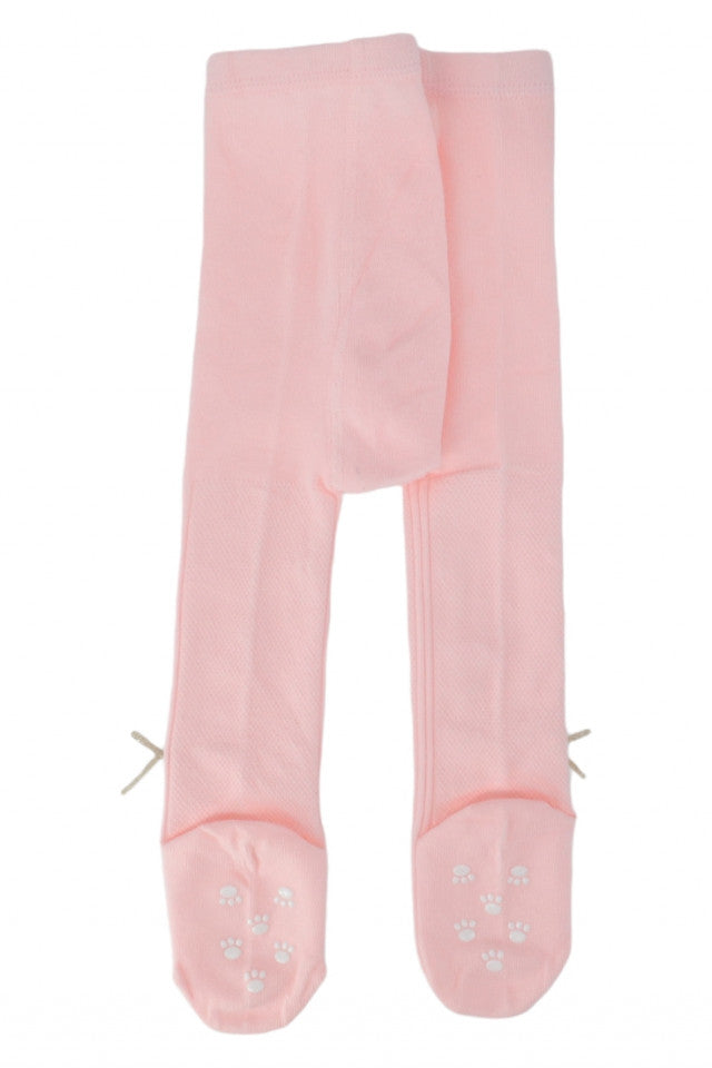 Dres pentru fetite, 90% Bumbac, Fundita, Antialunecare, NO314, 12-18 luni, Roz