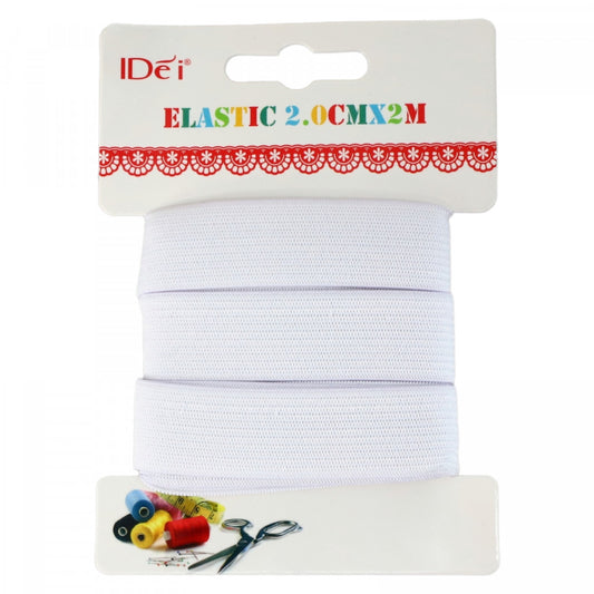 Elastic de croitorie, 2 cm x 2 m, Alb