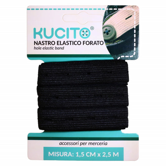 Elastic de croitorie, NO508, 1.5 cm x 2.5 m, Negru