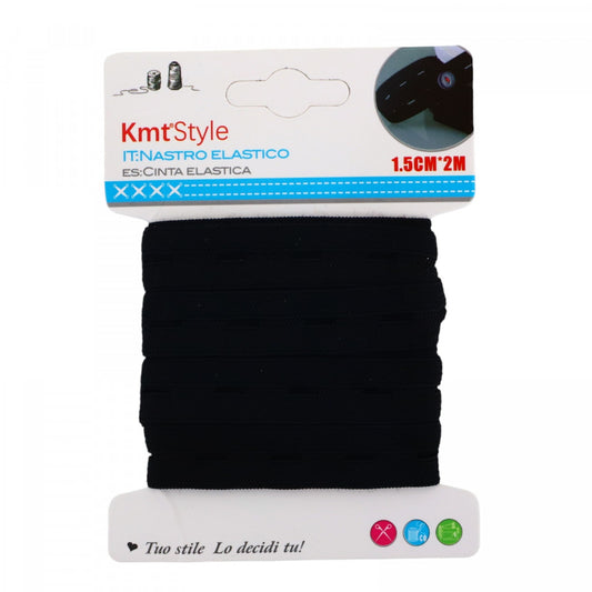 Elastic de croitorie, NO536, 1.5 cm x 2 m, Negru