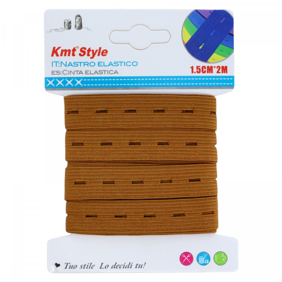 Elastic de croitorie, NO648, 1.5 cm x 2 m, Maro