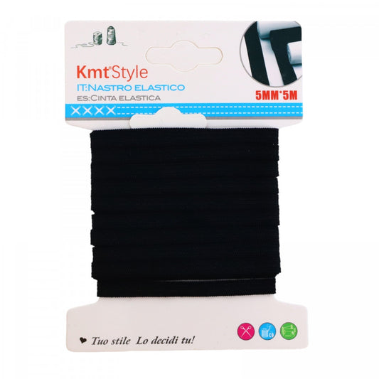 Elastic de croitorie, NO757, 5 mm x 5 m, Negru