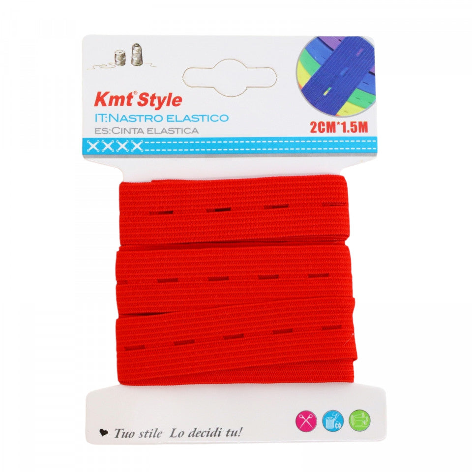 Elastic de croitorie, NO794, 2 cm x 1.5 m, Rosu