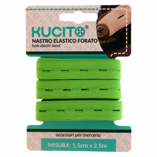 Elastic de croitorie perforat, NO4346, 1.5 cm, x 2.5 M, Verde