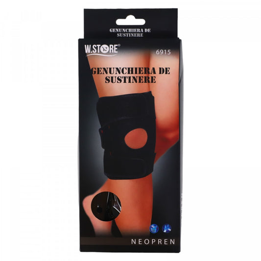 Fasa elastica pentru genunchi, Neopren NO6915, Marime universala, Negru