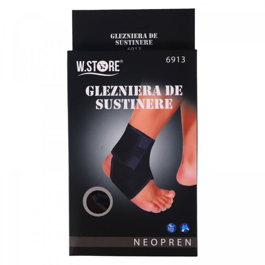 Fasa elastica pentru glezna, Neopren, NO6913, Marime universala, Negru