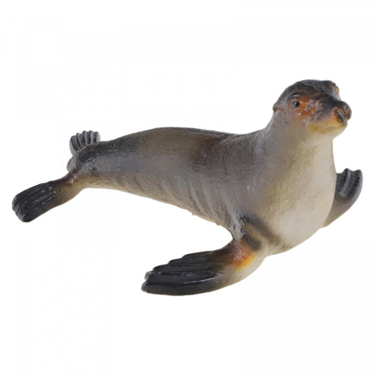 Figurina, Foca, material moale, 19 cm, Gri