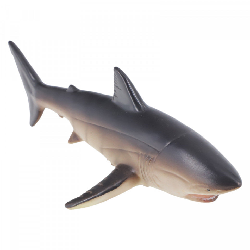 Figurina, Rechinul Marele Alb, material moale, 19 cm, Gri