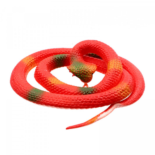Figurina, Sarpe King Cobra de jucarie, imitatie real, Rosu, 80 cm