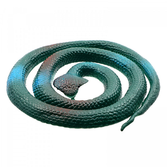 Figurina, Sarpe King Cobra de jucarie, imitatie real, Verde inchis, 80 cm