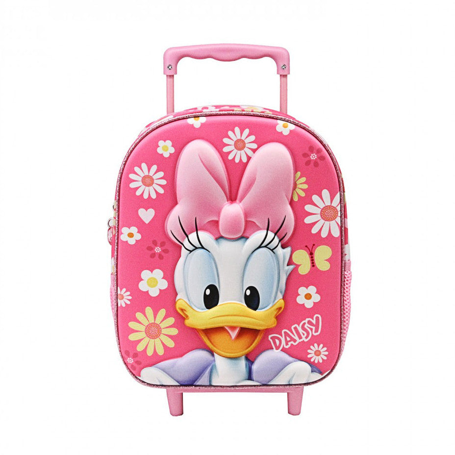 Ghiozdan Disney Daisy cu maner si roti pentru copii, 26 x 38 x 13 cm