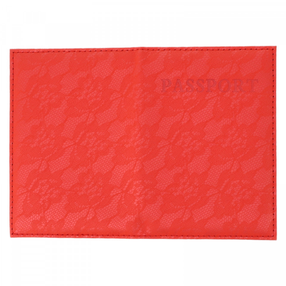 Husa pasaport, Piele ecologica, 14 x 10 cm, Rosu
