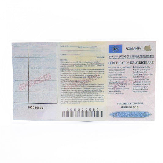 Husa pentru certificat de inmatriculare, Plastic