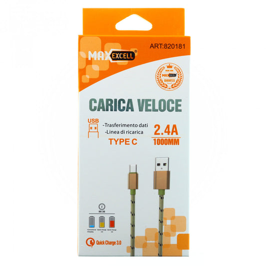 Incarcator cablu de date USB/Type C, Quick Charge, 1m