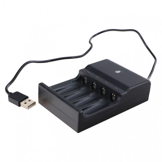 Incarcator pentru 4 acumulatori AA/AAA, indicator LED, DC1.2V/180mA*4 AA, DC1.2V/150mA*4 AAA, NO635, Negru