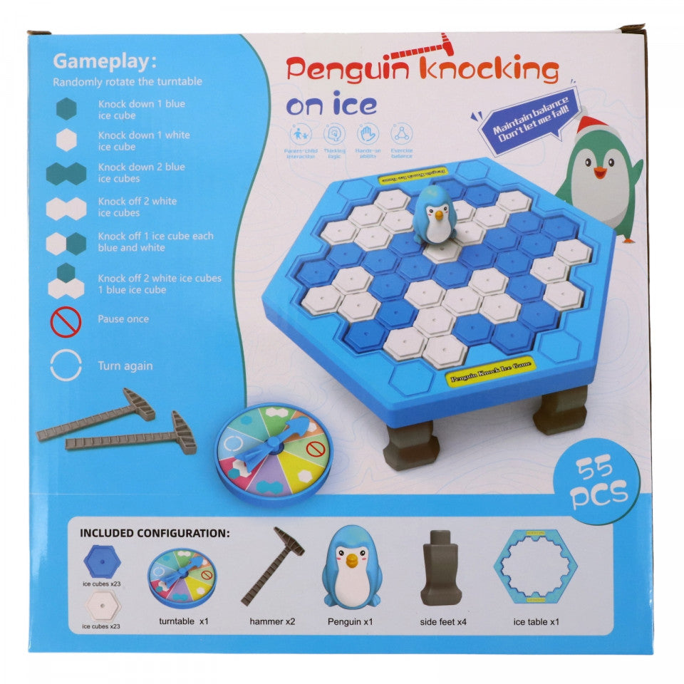 Joc arcade, Nu lasa pinguinul sa cada, NO425, 3 ani, 55 piese, Multicolor