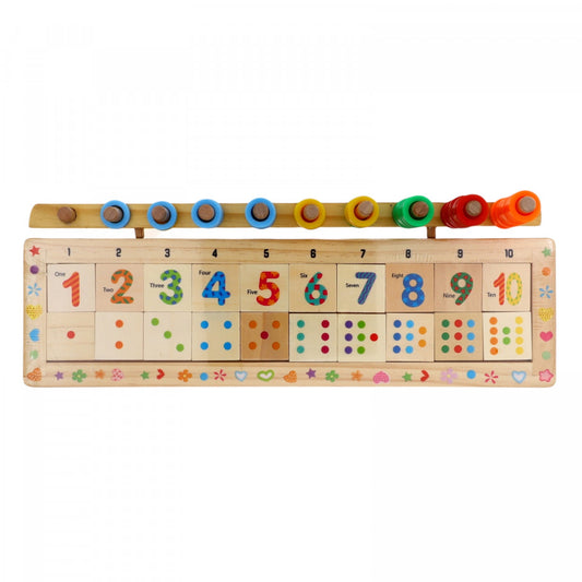 Joc educativ, din lemn, Sa invatam matematica, 3 ani, Multicolor