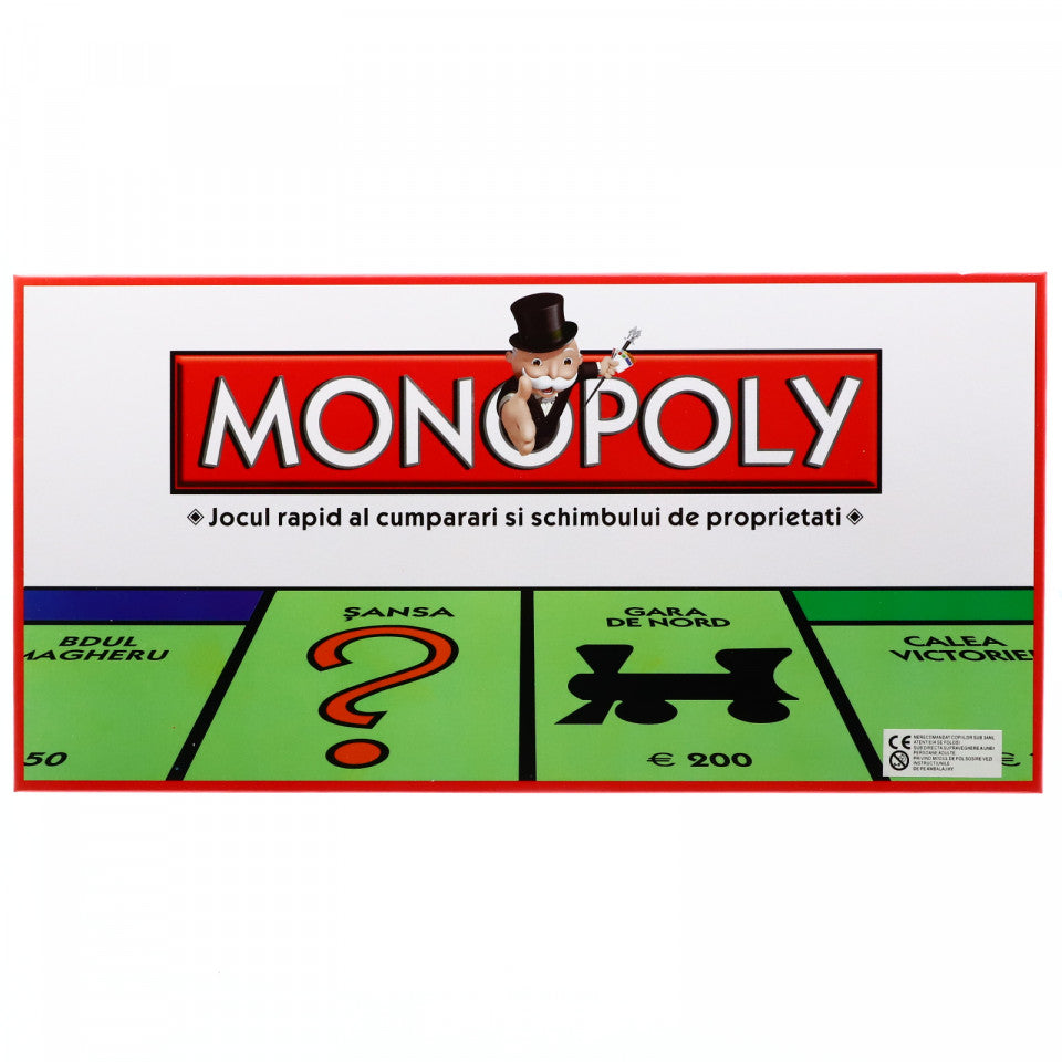 Joc Monopoly clasic, dezvolta abilitati antreprenoriale, in limba romana