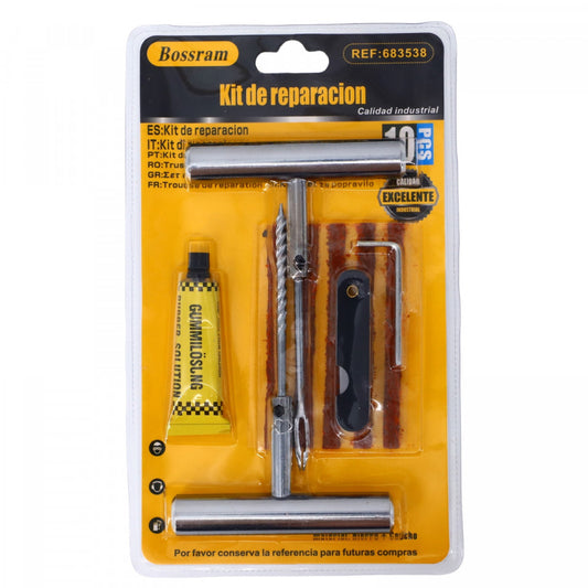 Kit complet pentru reparatie anvelope, NO543, 14.5 cm, Argintiu