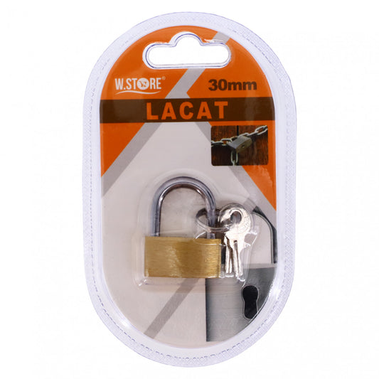 Lacat, 2 chei, NO335, 2.5 x 3 cm, Galben