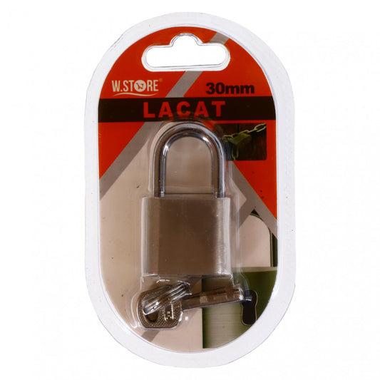Lacat, 3 chei, NO6953, 30 mm, Argintiu