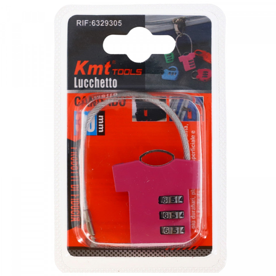 Lacat mic cu cifru, NO570, 30 mm, Roz