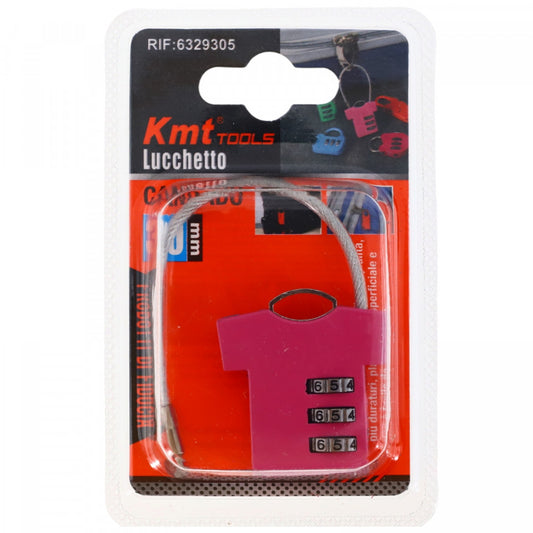 Lacat mic cu cifru, NO570, 30 mm, Roz