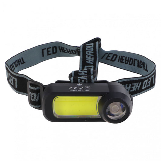 Lanterna de cap, ajustabila, 1 LED, 5W COB, raza de lumina 5 - 15 m, 2 moduri iluminare, incarcare USB, NO7038, Negru