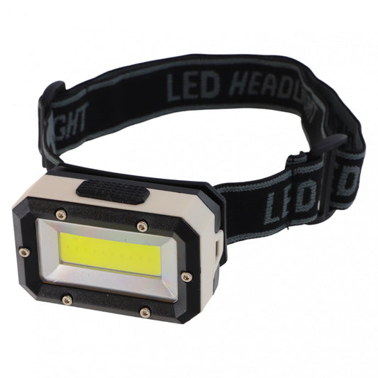 Lanterna de cap, ajustabila, LED, 3W COB, raza de lumina 15 - 20 m, NO903, 57 x 37 x 26 mm, Alb / Negru