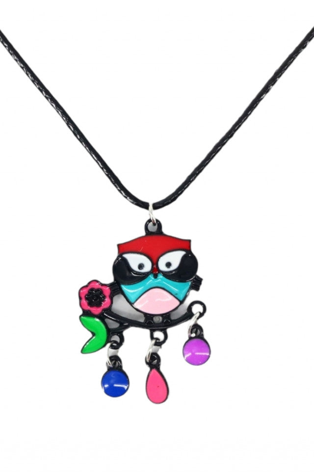 Lantisor cu pandantiv, Bufnita, NO1083, 50 cm, Multicolor