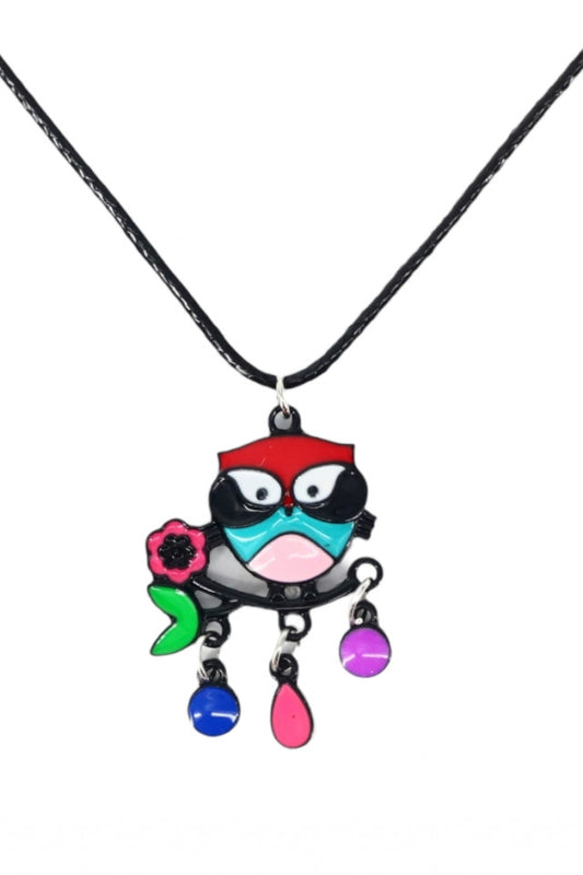 Lantisor cu pandantiv, Bufnita, NO1083, 50 cm, Multicolor
