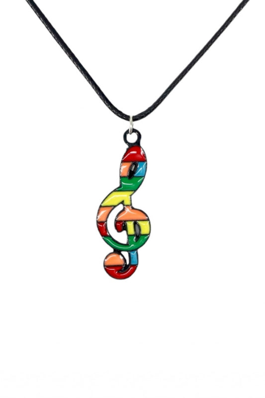 Lantisor cu pandantiv, Cheia sol, Muzica, NO1036, 50 cm, Multicolor
