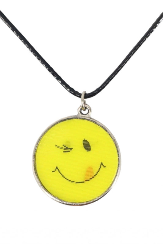 Lantisor cu pandantiv, Happy face, NO1186, 50 cm, Multicolor