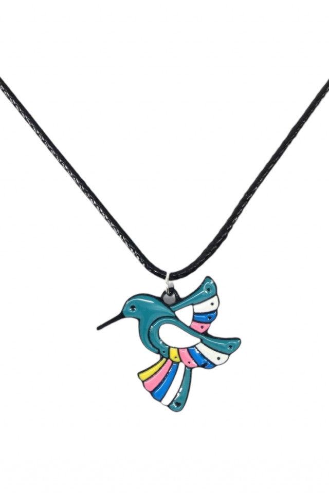 Lantisor cu pandantiv, Pasarea Colibri, NO1106, 50 cm, Multicolor