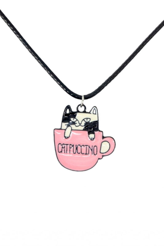 Lantisor cu pandantiv, Pisica Catpuccino, NO994, 50 cm, Multicolor