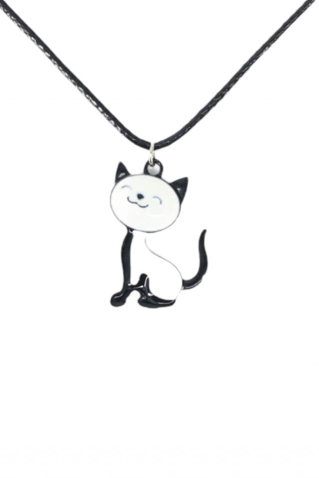 Lantisor cu pandantiv, Pisica fericita, NO1025, 50 cm, Multicolor
