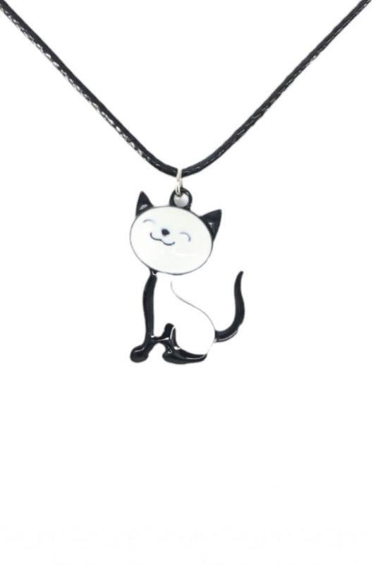 Lantisor cu pandantiv, Pisica fericita, NO1025, 50 cm, Multicolor