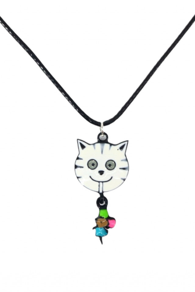 Lantisor cu pandantiv, Pisica, NO1111, 50 cm, Multicolor