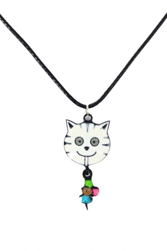 Lantisor cu pandantiv, Pisica, NO1111, 50 cm, Multicolor