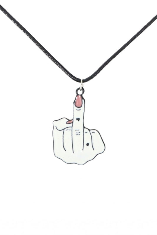 Lantisor cu pandantiv, Semn obscen, NO1015, 50 cm, Multicolor
