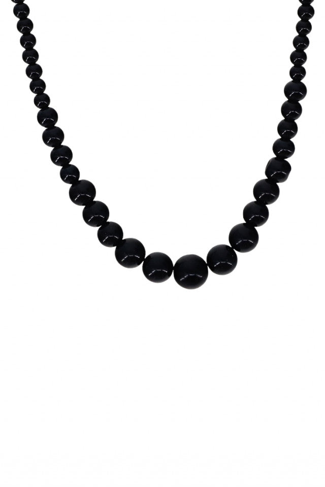 Lantisor din pietre semipretioase, Onix, NO166, 45 cm, Negru
