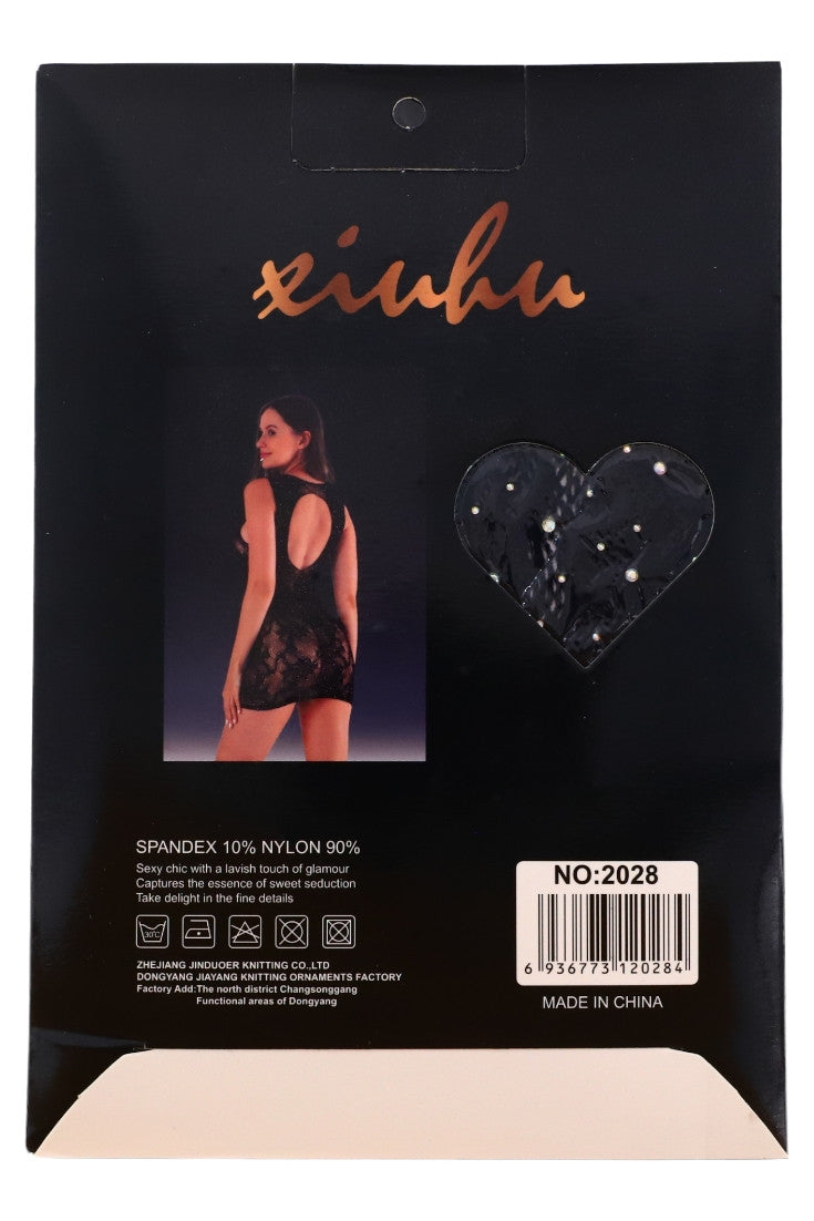 Lenjerie sexy, Body tip plasa, NO2028, One Size INTL, Negru