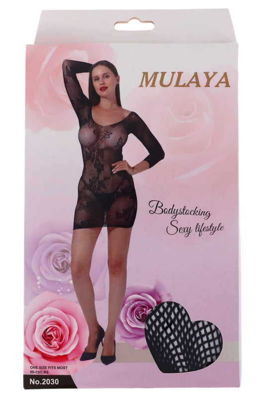 Lenjerie sexy, Body tip plasa, NO2030, One Size INTL, Negru