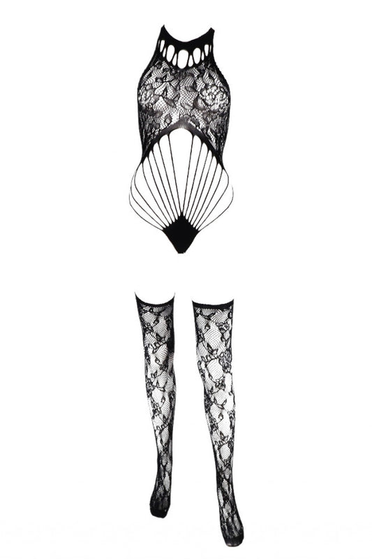 Lenjerie sexy, Bodystocking din plasa, NO2206, One Size INTL, Negru